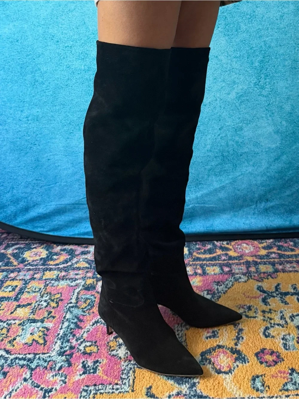 Ulla Johnson black Over-the-Knee Kitten Heel ‘Carolina’ Boots - Women